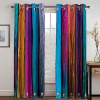 Multicolor Rainbow High Shading Bedroom Curtains Twinkling Stars Living Room Home Decor Thick Blackout Drape New Style Curtain W55 X H120cm X 2&HOOK