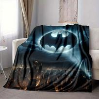 1pc Batman Flannel Throw Blanket Lightweight Soft Warm All Season Blanket for Sofa, Bed, Travel, Camping L1024178 80x120cm