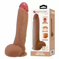 PRETTY LOVE Pretty Love Mendel Silicone Model with Suction Cup 24.5 cm x 5.2 cm Beige