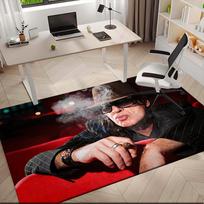 1pc Udo Lindenberg smoking a cigar Carpet Rug for Living Room Bedroom Home Sofa Decoration,Kids play Non-slip Floor Mat 40x60cm( 15x23in )