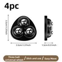 4Pcs Stick-On Silent Universal Rotating Pulleys - Self-Adhesive Wheels for Easy Mobility of Trash Cans & Kitchen Appliances