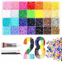 28 Colors Rhinestone Bedazzling Kit with B7000 Glue for Nail Art Crafts Tumblers And DIY Projects