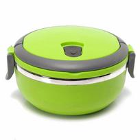 Convenient And Modern Stainless Steel Round Lunch Box For Adults Ideal For Daily Use And Gifts žalia