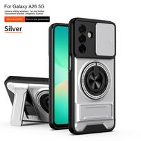 A26 5G Armor Case For Samsung Galaxy A26 5G Case Shockproof Slide Lens Protector Phone Cover For Samsung A26 5G Case With Ring Galaxy A26 5G sidabras
