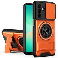A17 5G 4G Armor Case For Samsung Galaxy A17 Case Shockproof Slide Lens Protector Phone Cover For Samsung A17 5G Case With Ring Samsung A17 4G 5G oranžinė