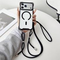 Transparent Magnetic Phone Case for IPhone 17 16 Pro Max 17 Air with Four-Corner Hanging Holes & Adjustable Strap CHAOYIDIAN Opp Bag&For iPhone17 juoda