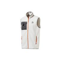 Puma Išsiuvinėtas logotipas Šiltas laisvalaikio stovimas apykaklės liemenė Vyriška liemenė nebalta 596728-64 XS white