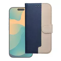 OEM Split Book book-style phone case for iPhone 17, navy beige