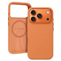 Liavec Silky phone case with metal camera frame for iPhone 17 Pro, orange