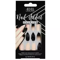 Ardell Nail Addict Black Stud and Pink Ombre False Nails