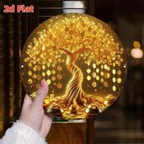 Metal Wall Art Money Tree Painting Feng Shui Decor Home Aesthetic Room Decoration 20x20 įvairiaspalvis