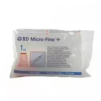 BD Becton Dickinson Ultra Fine Insulin Syringe U-100 1ml 29g x 12.7mm 10 Units