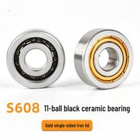 High-Speed S608 Black Ceramic Roller Skate and Skateboard Bearings with 11 Silicon Nitride Balls.