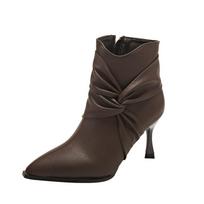 Aphixta 8cm Thin Heels Sexy Women Ankle Boots Butterfly Knot Dec Winter Warm Modern Shoes Women zapatos mujer 2024 tendencia 35