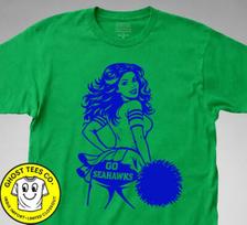 Go SEAHAWKS T-Shirt cheerleader football fan seattle spirit nfl team super bowl 3XL