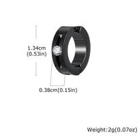 Vnox Stainless Steel Zircon Ear Clip Black 3.8*13.4mm, Anti Allergy Non Piercing Earring for Men Dad Son, Fashion Jewelry Gifts