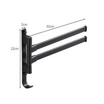 Self Adhesive Wall Hook With Multiple Tiers For Towel And Clothing Storage In Bathroom And Bedroom 2 Poles