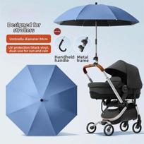 Su spaustuku UV apsaugos skėtis Reguliuojamas kūdikio vežimėlio skėtis Skėtis nuo saulės Prekės 75CM Dark Blue gray