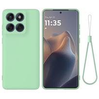 Motorola Edge 70 / Moto X70 Air 5G Solid Color Liquid Silicone Shockproof Full Coverage Without Holder Phone Case (Green) žalia