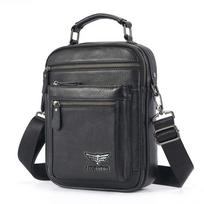 Luxury Top Grain Leather Vertical Messenger Bag Trendy Casual Men Hand & Crossbody Shoulder Bag juoda