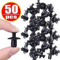 100vnt 8mm plastikiniai kniedės tvirtinimo detalės Sraigtinis automobilio buferis sparnas juodas kniedės automobilio tvirtinimo spaustukai, skirti Toyota Focus Kia Nissan Yamaha 50pcs