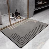 Minkštas diatomito molio tualeto grindų kilimėlis Greitai džiūstantis sugeriantis neslystantis vonios kilimėlis Tualetas Tualeto grindų kilimėlis 40 * 60cm gray