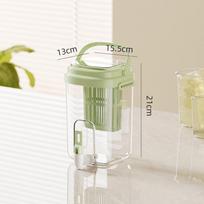 Stylish Summer Water Dispenser Jug – Large Capacity Insulated Beverage Cooler with Filter & Tap for Iced Tea/Fruit Infusions No rack žalia
