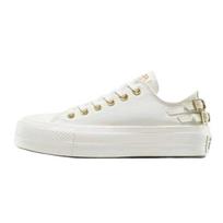 Converse  Chuck Taylor All Star Lift Platform Low Buckle Women Sneakers Cream Egret Black A11866C 38