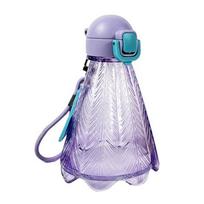 Badminton-Shaped Sippy Cup with Straw & Carry Strap 10oz Sports Water Bottle Cute Flip-up Lid Water Bottle for Office Gym Outdoor 300ML violetinė