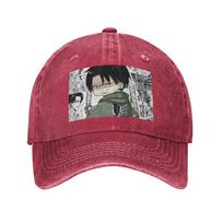 Levi AckerUnisex Attack on Titan Washed Denim Cap Casual Baseball Caps Adjustable Hat Summer Unisex Baseball Hats One Size