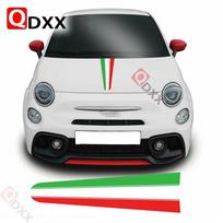 Automobilio variklio dangčio lipdukai Italijos vėliavos juosta variklio dangčiui Fiat 500 595 Abarth Vinilo lipdukas Grafinis dekoras gray