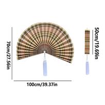 Sieninis ventiliatoriaus dekoras 100cm Kabinamas sulankstomas ornamentas Ventiliatoriaus dekoras su kutu namams svetainei virš lovos bendrabučio kambariui biurui viešbučio kambariui beige