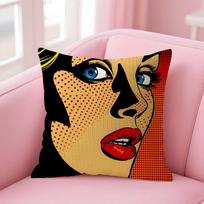 Art PPop Art Sexy Girl Cushion Cover Natural Linen Pillow Case DoubleSided Print Decorative Sofa Pillowcase Home Decor Gift 30x30cm