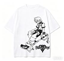 2026 Kingdom Hearts Pure Cotton T-Shirt, Double-sided Print with Sora's Keyblade and Heart Symbol, Oversized Casual Streetwear Must-Have T-Shirt 4XL