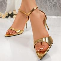 Summer New Sexy Open Toe Stiletto Heel High Heels Women's One Word Strap Sandal Bag Heel Versatile Shoes 35