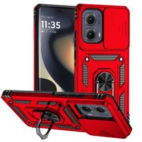 Slide Lens Case For Motorola Edge 2025 Cover Moto Edge 2025 Coque Fundas Military Grade Magnet Holder Back Bumper Motorola Edge For Moto Edge 2024 raudona