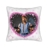 Chuck Norris Poster Pillowcases Vintage Pillow Case For Sofa Car Home Decor Soft Pillow Cover Peach skin 18*18(CM)-1Pcs