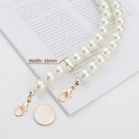 Custom 18mm Diameter Imitation Pearl Chain Strong Mobile Phone Strap for Messenger Bag Classic Style Shoulder Belt 3mm Findings auksas