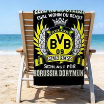 Bvb Futbolo Kamuolio Dizaino Spausdintas Paplūdimio Rankšluostis, Super Minkštas Mikropluoštas, Puiki Dovana Gimtadieniui, Baseinui, Paplūdimiui, Kelionei, Šeimai ir Draugams 70cmx140cm(27x55inch)