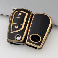 TPU Car Key Cover Case Shell Set Protector Fob for Toyota Aygo Yaris Highlander Camry RAV4 2 Button Key Holder juoda