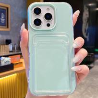 Candy Color 2-in-1 Phone Case for iPhone 16e/15 - Transparent with Card Slot. Suitable for Apple 17, 16, 15, 14, 13, 12, 11. iPhone 15 Pro Max