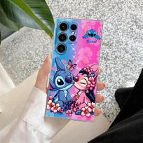 Disney Stitch Ir Angelas Draugai Skaidrus Dėklas Samsung Galaxy S26 S25 Ultra S24 S22 S26 Plus S20 S23 S21 S25 FE 5G Telefonui Galaxy S24 Ultra