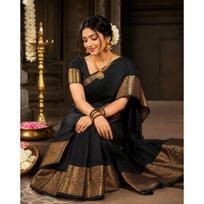 Exclusive New Launch Linen Silk Saree Collection black