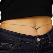 Gothic Heart Flame Waist Chain Sexy Punk Metal  Waist Belly Belt Chain Y2K Body Chain for  Beach Bikini Party Outfit Jewelry