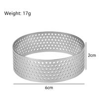 Stainless Steel Mousse Cake Mold Heat-Resistant Perforated Round Tart Ring Cookies Pastry Circle Cutter Mold Baking Tools white
