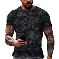 Mens Printed Loose Fit Short Sleeve T Shirt Crew Neck Gradient Pattern Casual Top Comfortable Soft Material Lightweight Design L juoda
