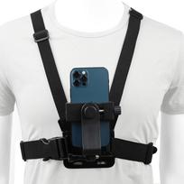 Išmaniojo telefono krūtinės laikiklis Universalus laikiklis Suderinamas su iPhone ir Samsung Telefonų laikiklis Filmavimui ar Nuotraukoms juoda