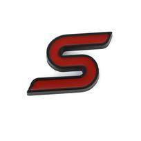 3D metalinių S priekinių grotelių chromo emblemos ženklelio automobilio lipdukai sticker juoda