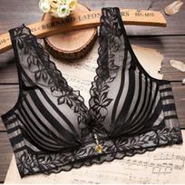 Adjustable Bra Sexy Beauty Back Rimless Bra Thick Gathered Bra Lace Lingerie Women 70A
