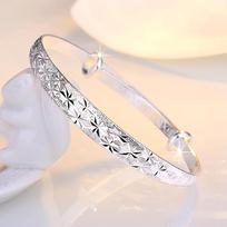 999 Sterling silver Original romantic Gypsophila star Bangles for women fashion designer bracelets party wedding jewelry gifts